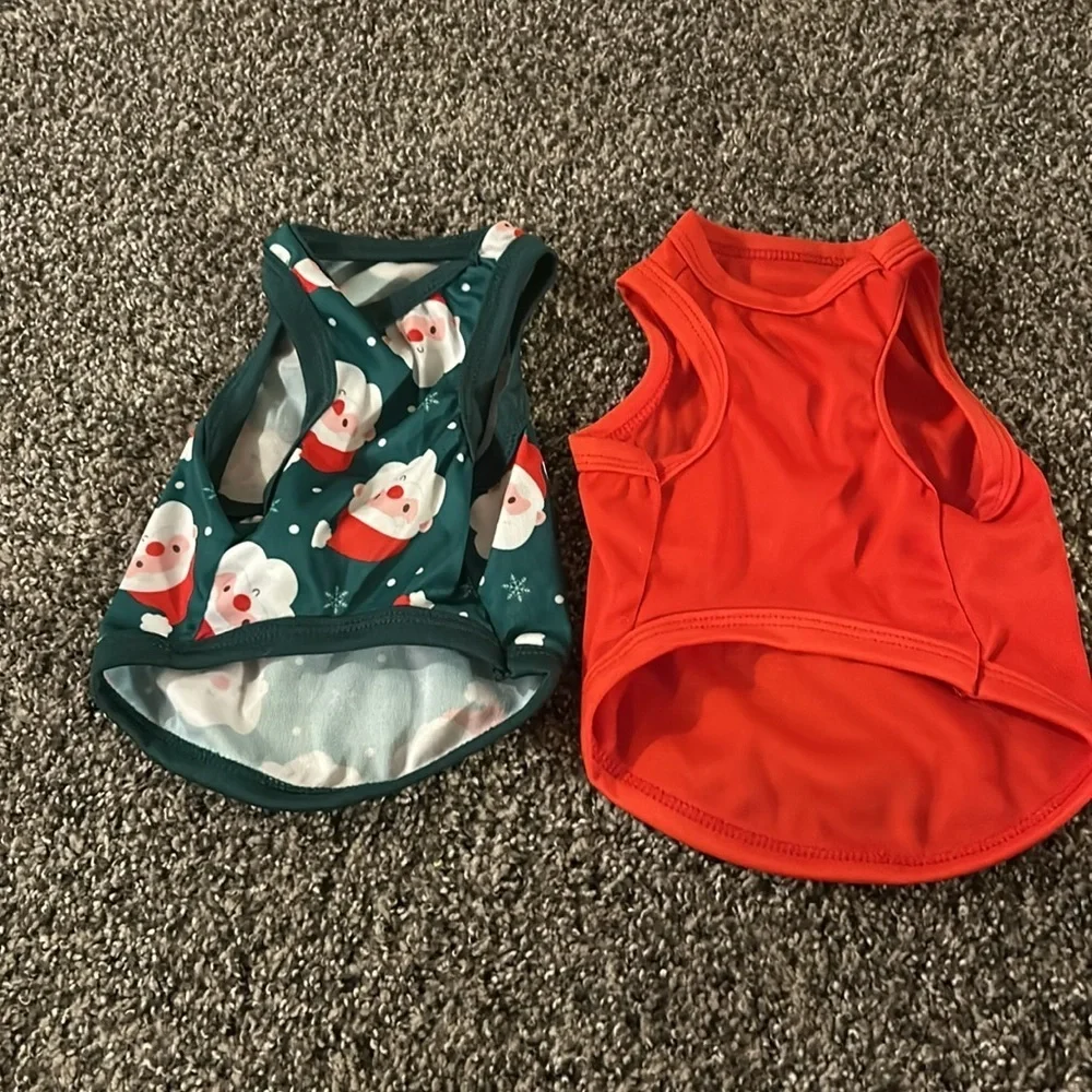 Small Dog Shirt Bundle (2) Cute Puppy Clothes Pet Tees Size Small